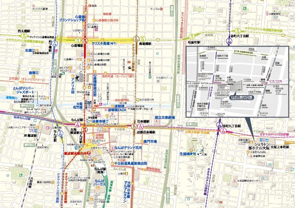 大阪ミナミ周辺地図