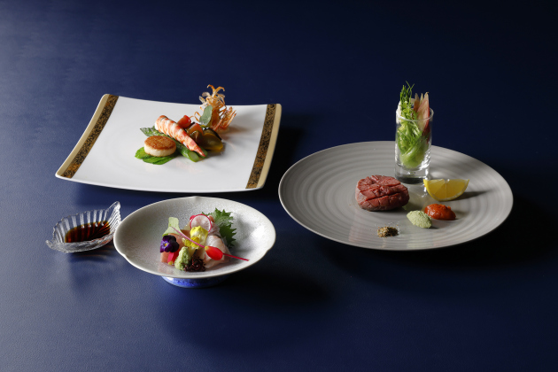 画像：ZK鉄板焼「8月 真夏の彩宴」料理3品集合