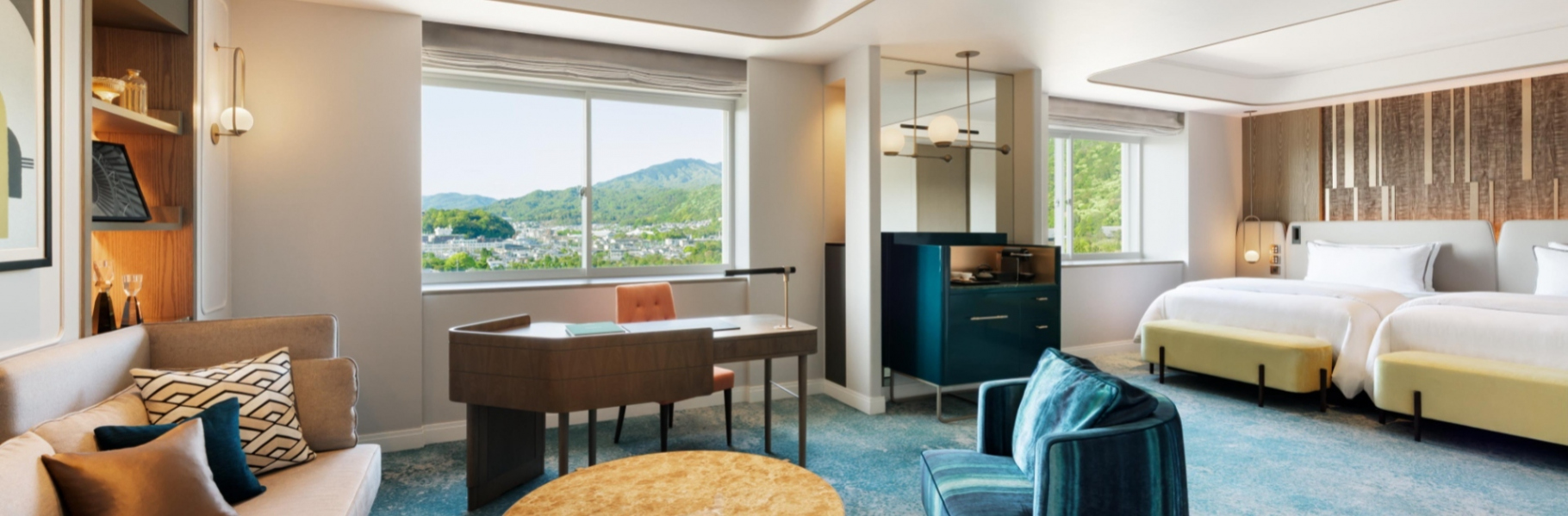 ジュニアスイート平安京ビュー 2ダブルベッド