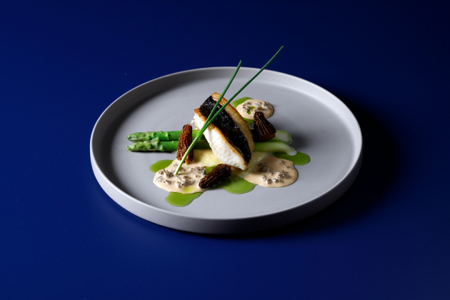 ZK鉄板焼4月「メバル グリーンアスパラガス アミガサ茸」