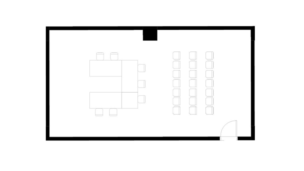 蘭の間　コノ字6名＋シアター20席